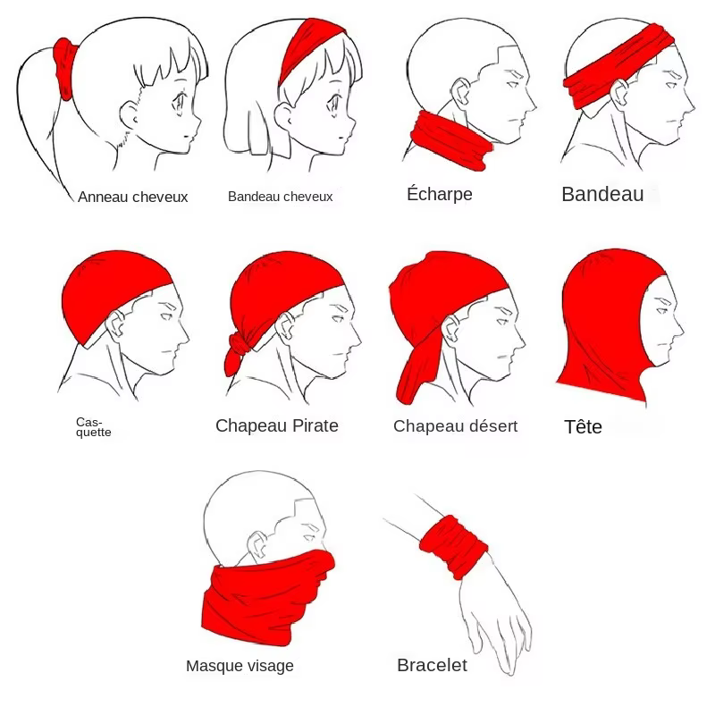 Bandana magique d'extérieur couleur néon solide