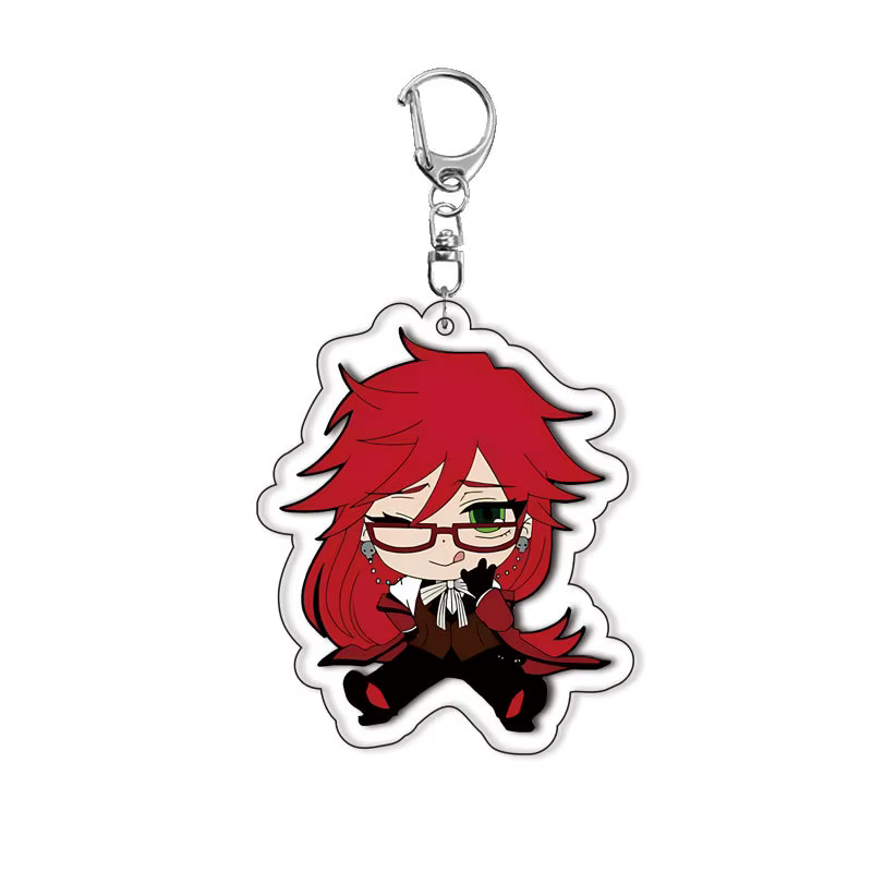 Dessin animé nouveau majordome noir Anime acrylique porte-clés ornement Q Version personnages bijoux porte-clés charme amis Fans cadeaux jouets