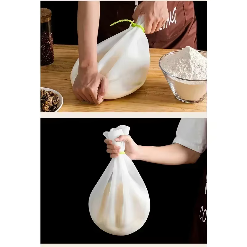 Sac de pétrissage de pâte en Silicone de qualité alimentaire, sac mélangeur de mélange de farine, mélangeur de pâte polyvalent, outil de cuisson pour pain, pâtisserie, Pizza