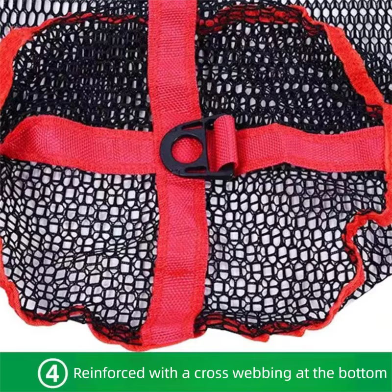 Filet de pêche pliable en Nylon, petite Cage à grille, filets à poisson, paquet de pêche à la bouche, panier de poisson vivant, sac Portable en maille avec cordon de serrage