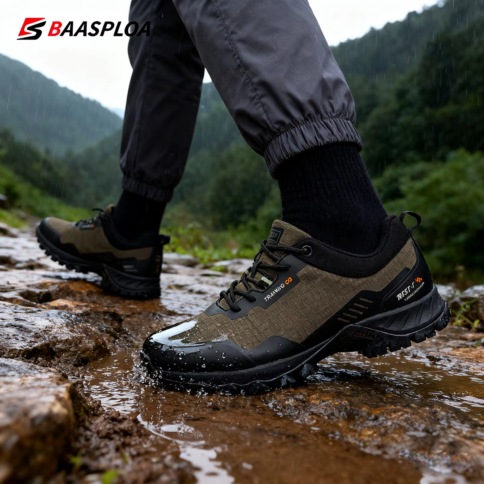 Baasploa-Chaussures de Randonnée Imperméables et Résistantes à l'Usure pour Homme
