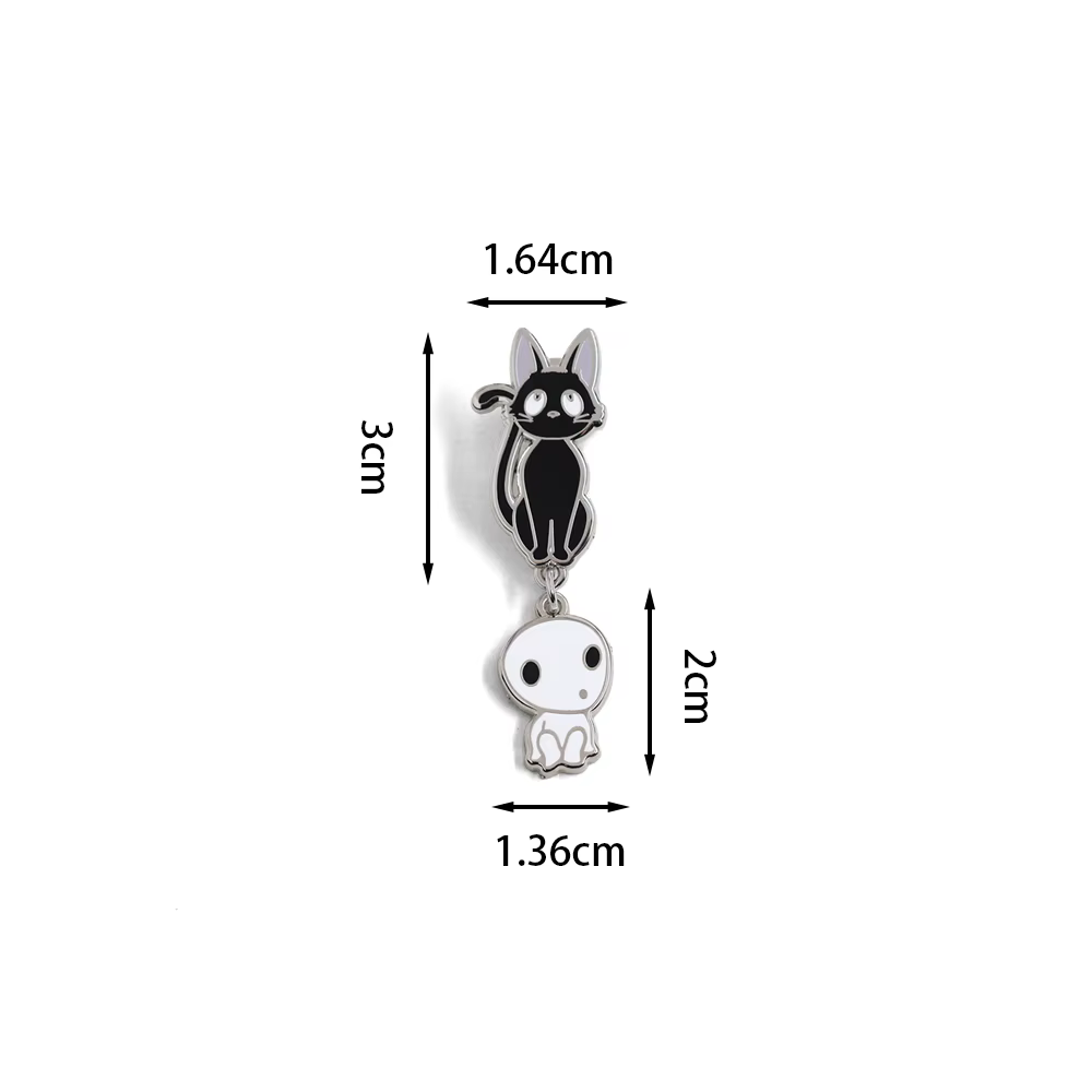 Kiki's Delivery Service Pet Cat Kiki Pin avec princesse Mononoke Kodama pendentif Badge Anime marchandise métal accessoire Fan cadeau