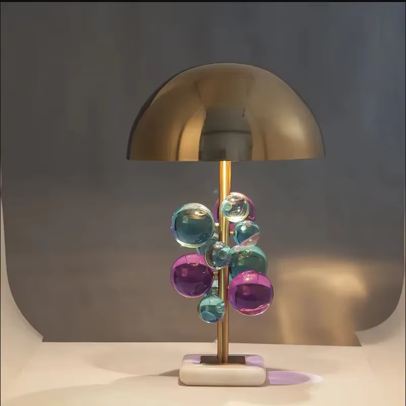 Lampadaire LED créatif nordique boule de verre colorée lampe champignon design italien décoration de salon chambre