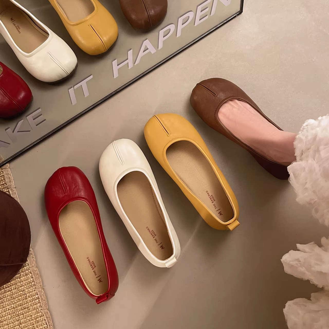 Nouvelles Chaussures Plates pour Femmes, Ballerines Souples, Mocassins Décontractés à Enfiler, Chaussures Basses pour Dames 1202