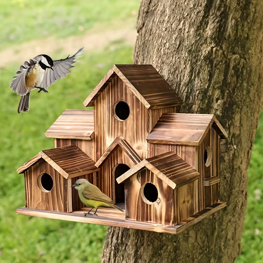 Maison d'oiseaux en bois