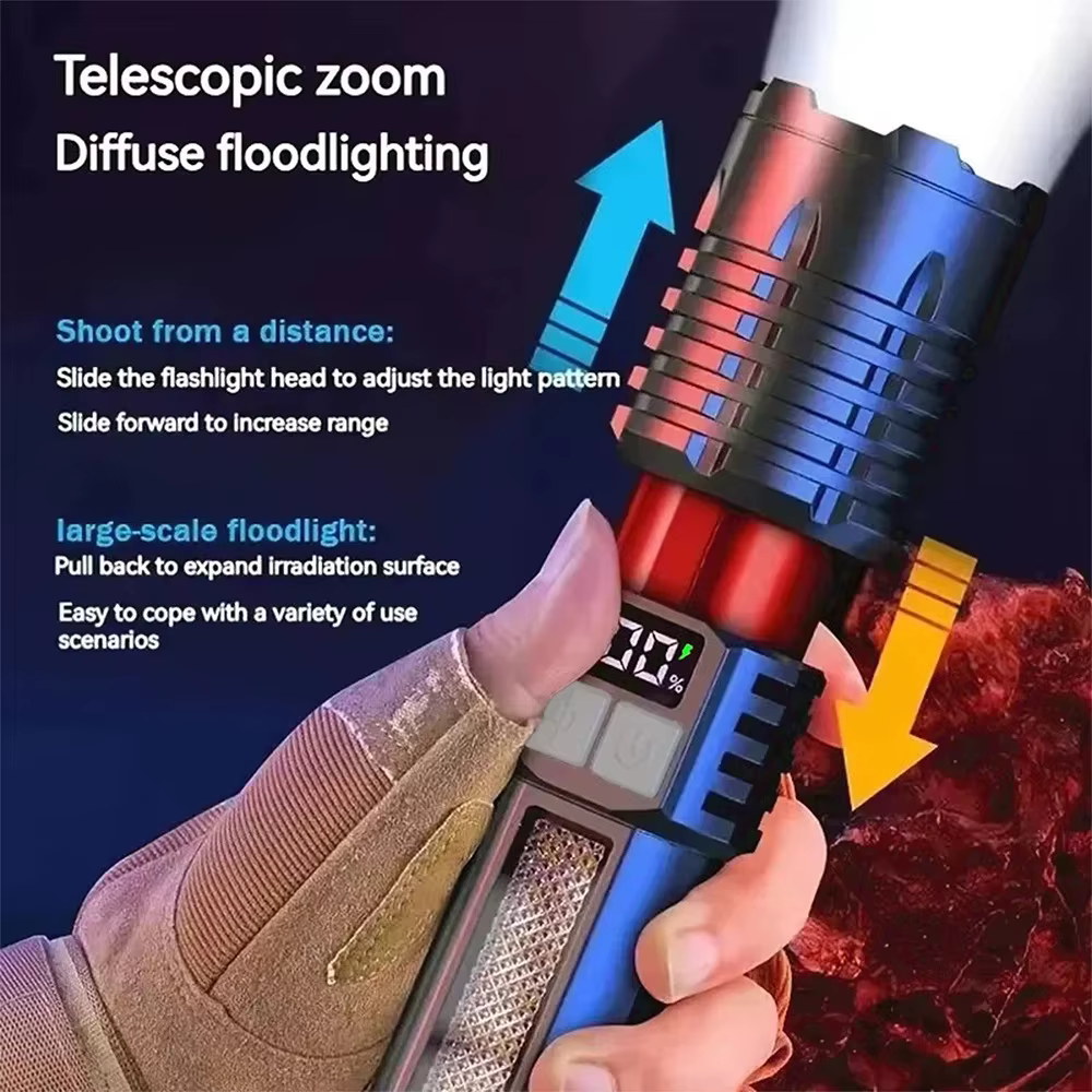 Lampe de poche LED rechargeable à faisceau long