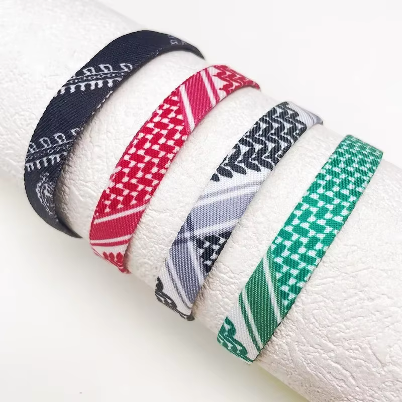 Bracelet géométrique à pois de Gaza pour hommes et femmes, tissage multicolore à la main, sensation de style arabe, accessoires de bijoux