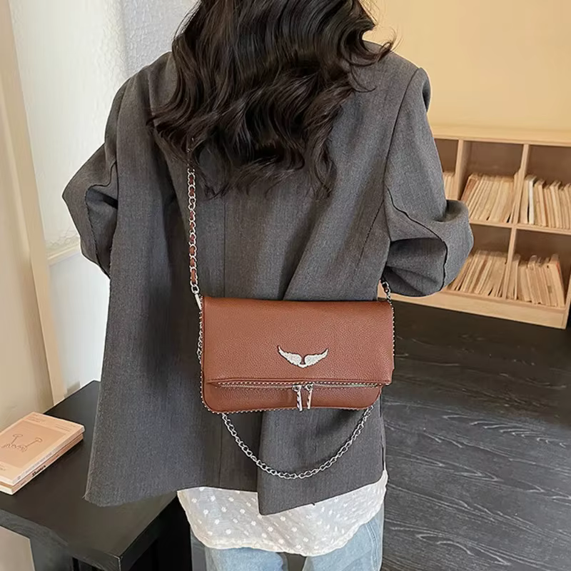 Sac carré à bandoulière de style français pour femme