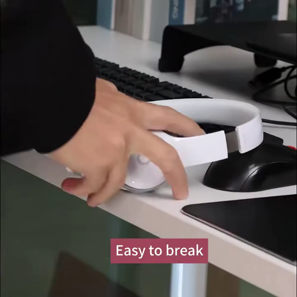 Support de casque universel adhésif en plastique, Support mural sous le bureau, Support de casque pour jeu, Support d'écouteurs