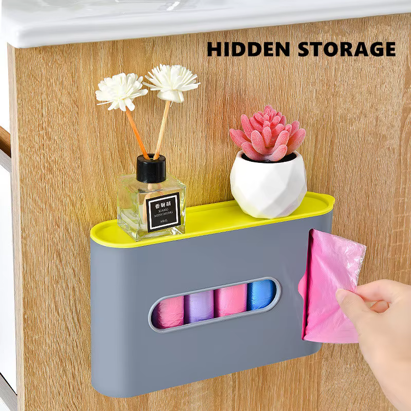 Boîte de rangement murale pour sacs poubelle, distributeur de sacs poubelle en plastique, porte-sac poubelle, HOKitchen