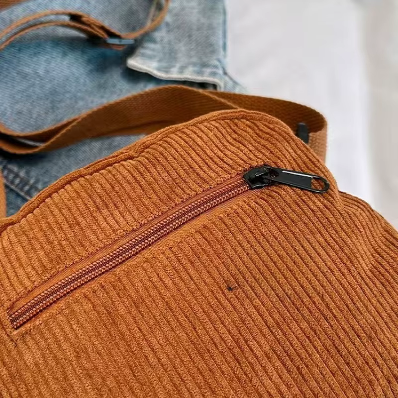 Sac à bandoulière en velours côtelé pour femmes