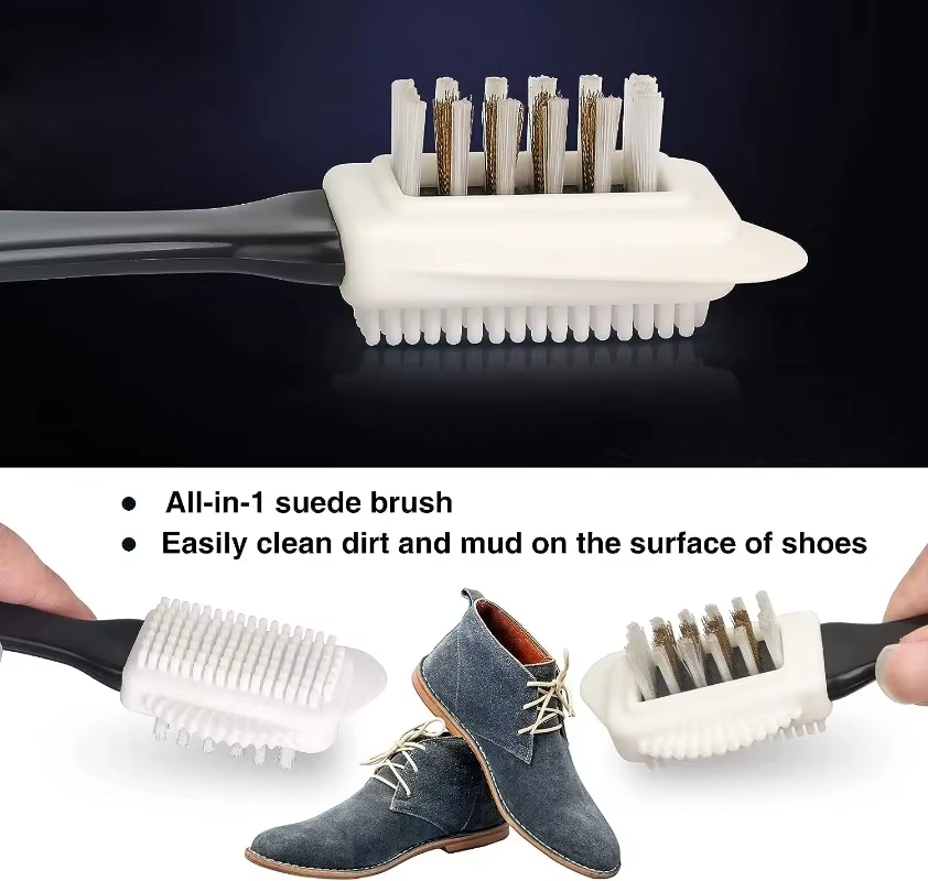 Brosse à chaussures de nettoyage à 3 côtés