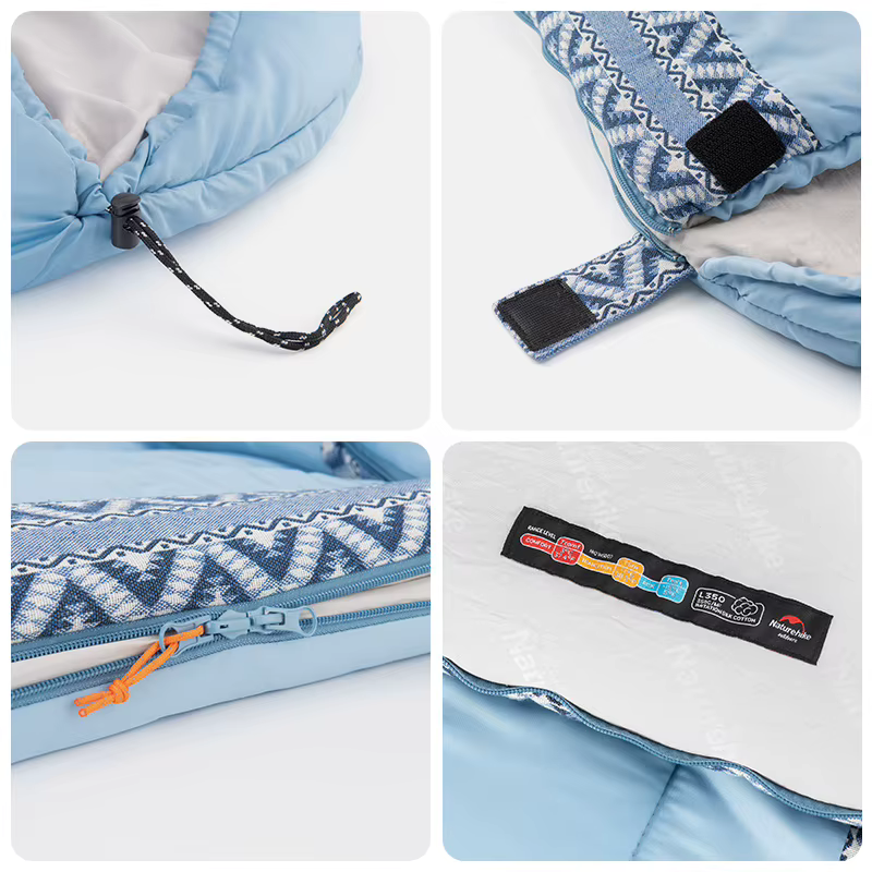 Natureifa-Sac de Couchage Portable pour l'Extérieur, Enveloppe d'Épissure, Confortable, Respirant, Voyage de Camp, Ultraléger avec Chapeau