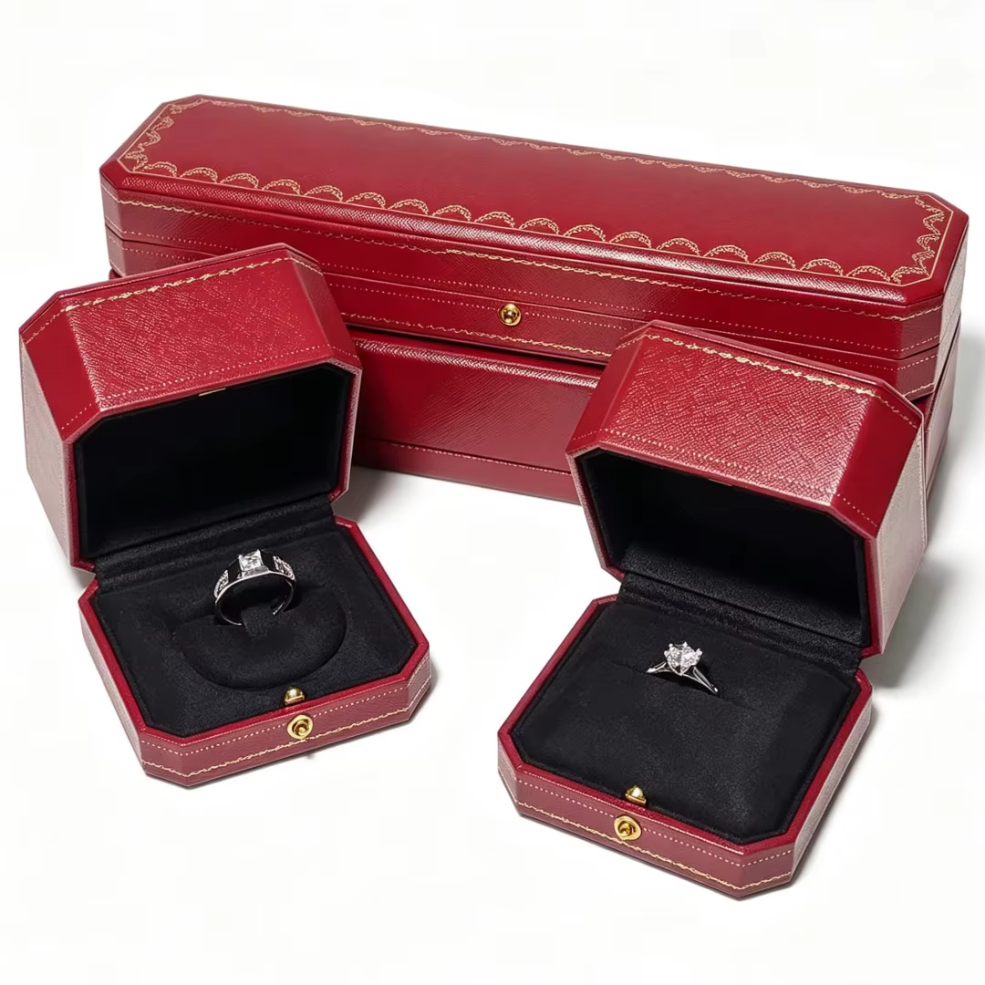 Boîte de Rangement de Luxe pour Bijoux de Voyage Rouge