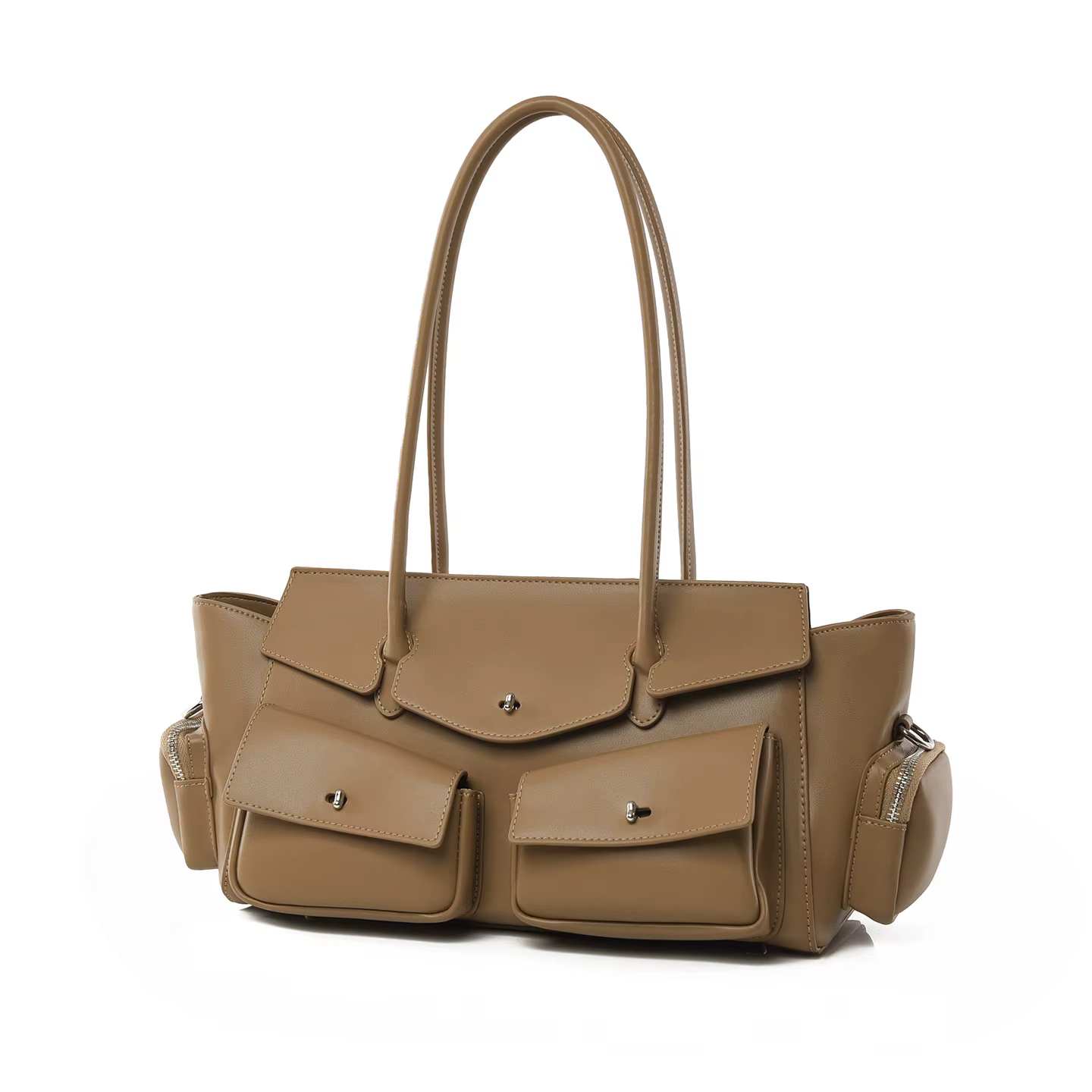 Sac fourre-tout en cuir PU vegan style motard pour femme, grande capacité, sac à bandoulière pour les trajets quotidiens, sac à main sous le bras