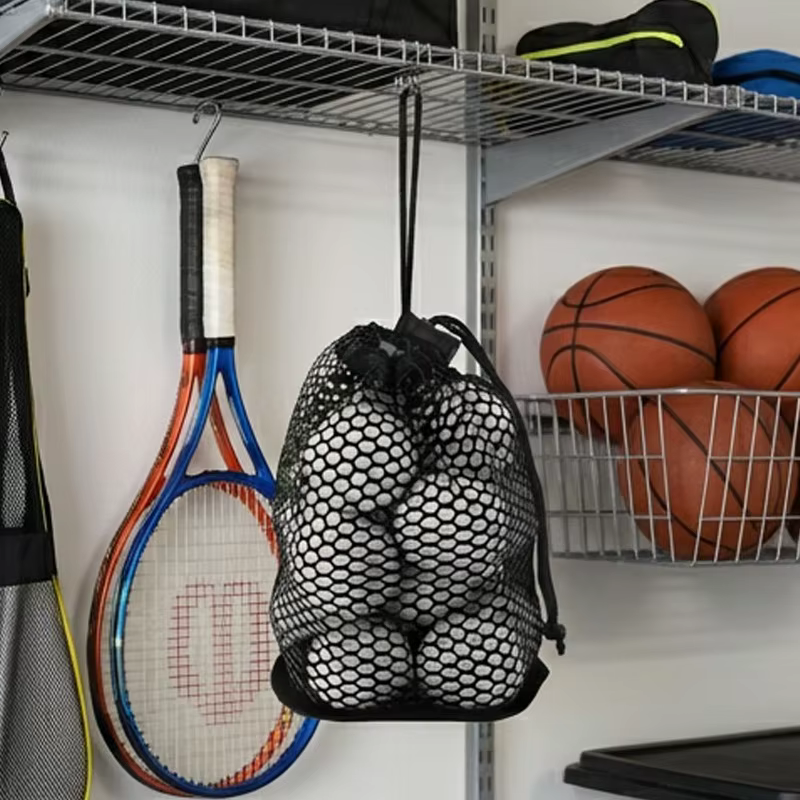 Sac en maille organisateur de balles noires