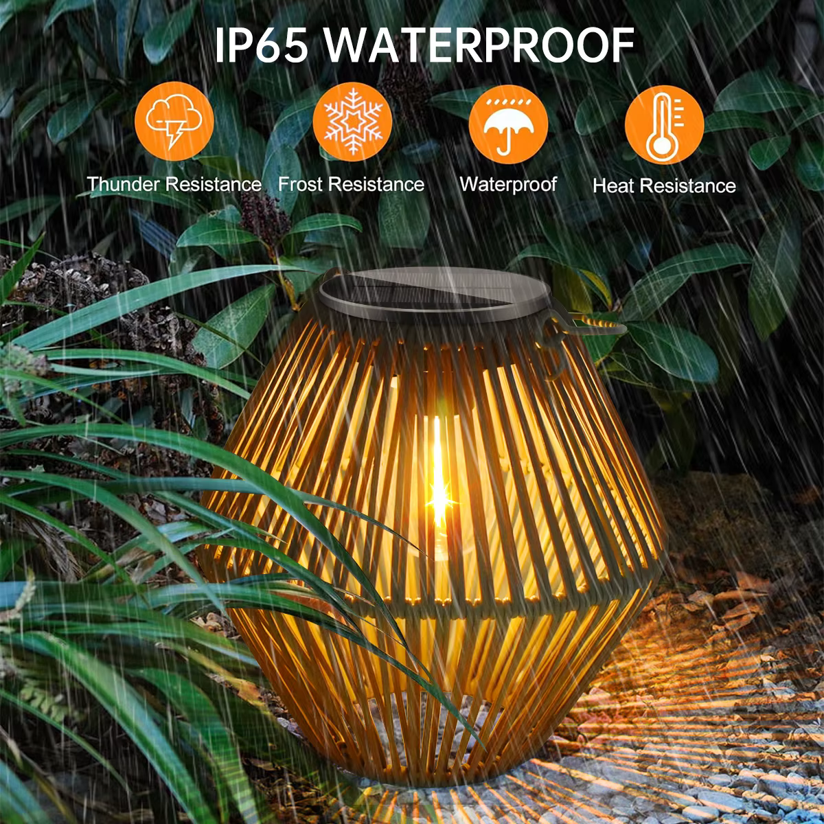 Lanternes solaires lumières solaires extérieur étanche Boho lumière pour extérieur suspendu lanterne en rotin décoration pour jardin cour Patio