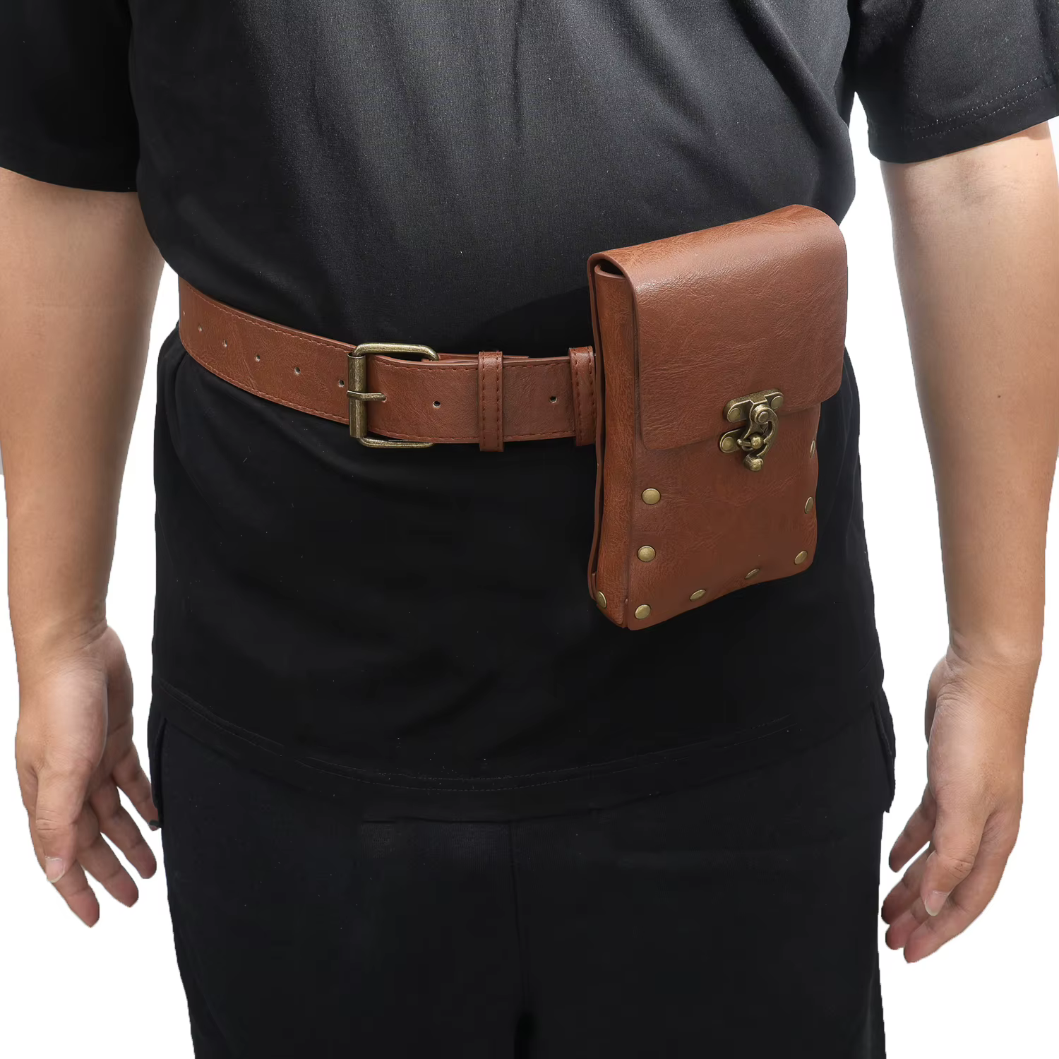 Sac à main en cuir pour hommes et femmes, sacs de taille, portefeuille en poudre, ceinture, punk, viking, 7,5, accessoire de costume d'Halloween pour adultes