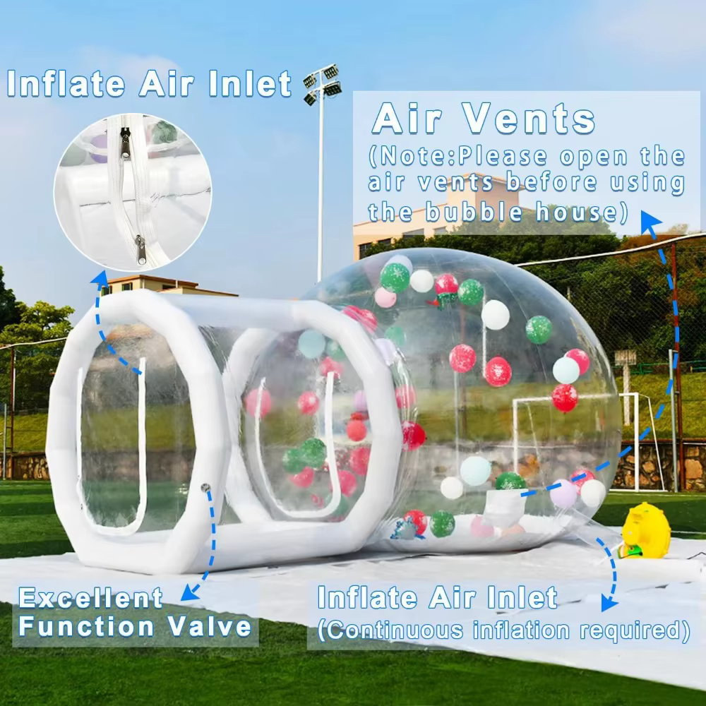 Dôme gonflable transparent en PVC imperméable