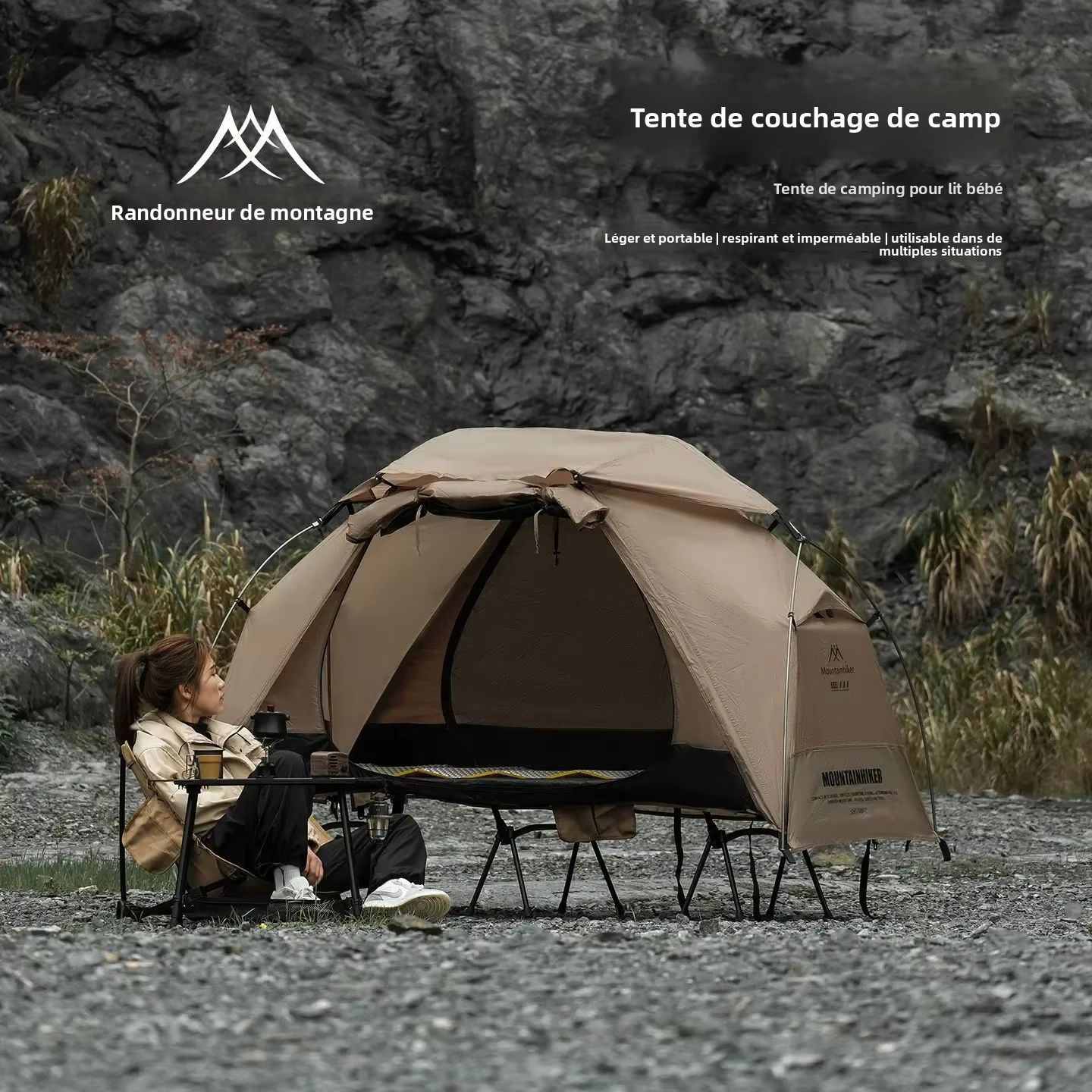 Tente de lit de camp ultra-légère avec tente intérieure indépendante