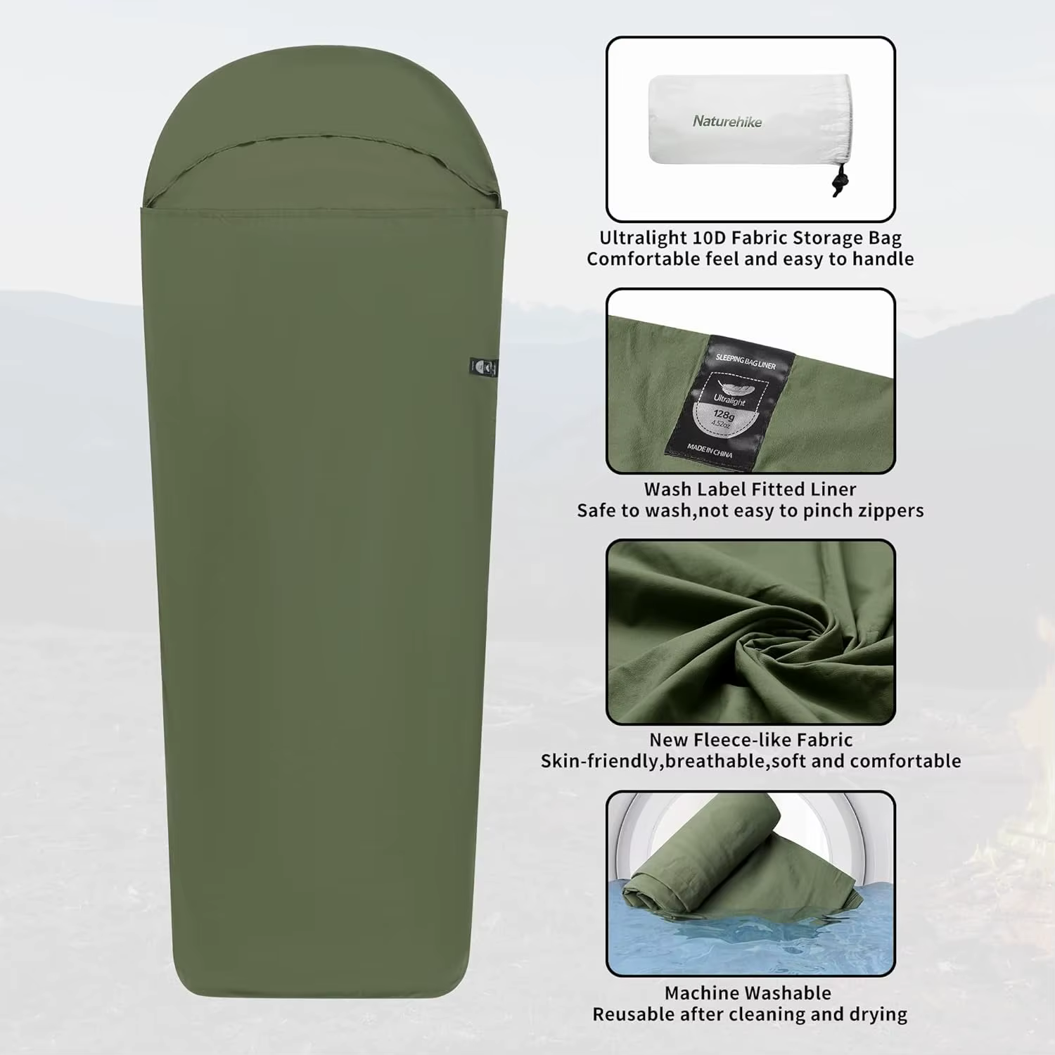 Naturehike – doublure de sac de couchage ultralégère 128g