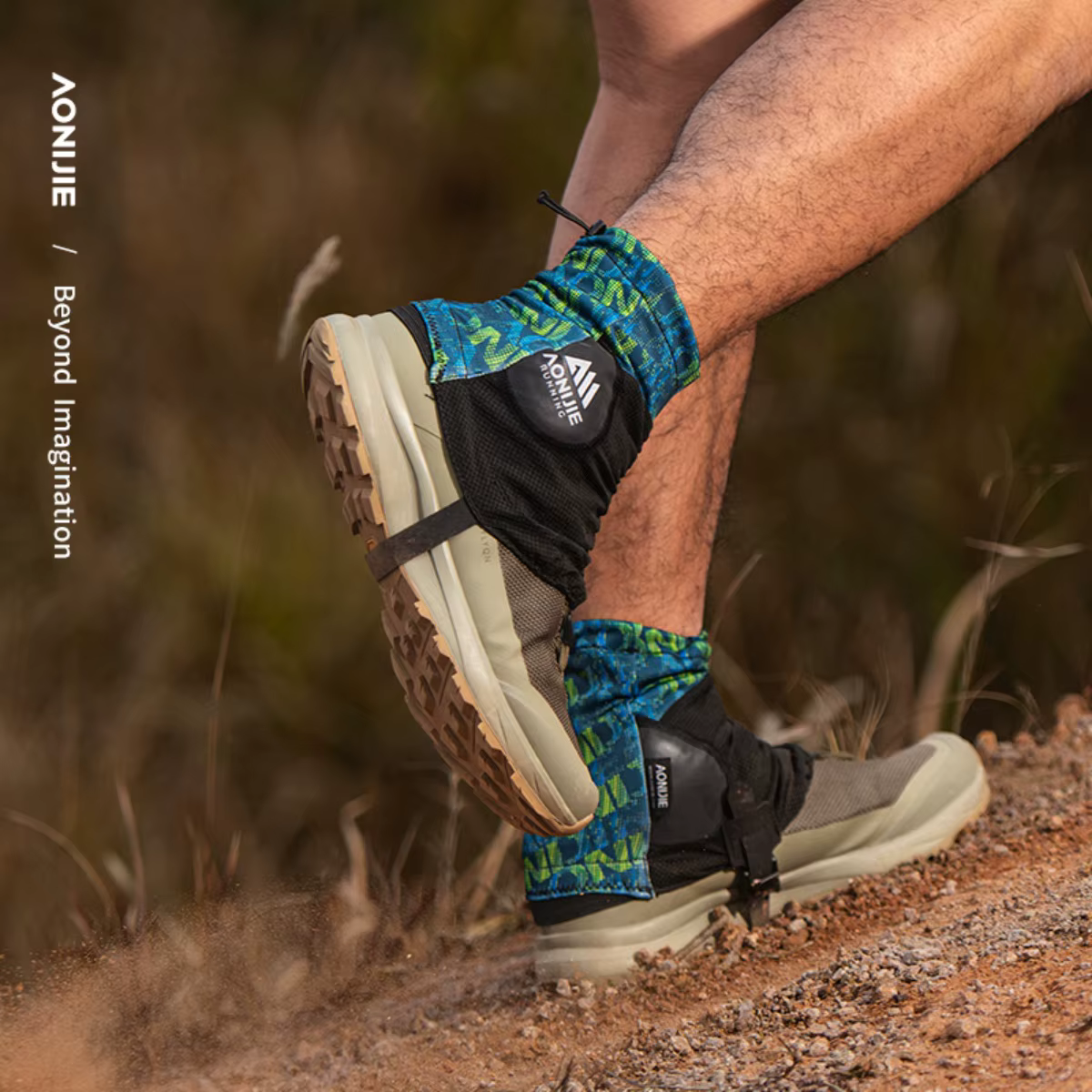 AONIJIE E941 chaussure de protection extérieure anti-sable homme femme guêtres de course hautes pour Triathlon Marathon randonnée réfléchissant