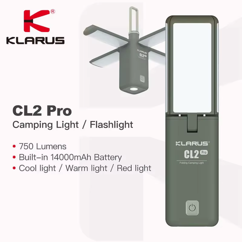 Nouveau KLARUS CL2 Pro lampe de poche LED lumières de Camping de très grande capacité avec Powerbank 14000mAh