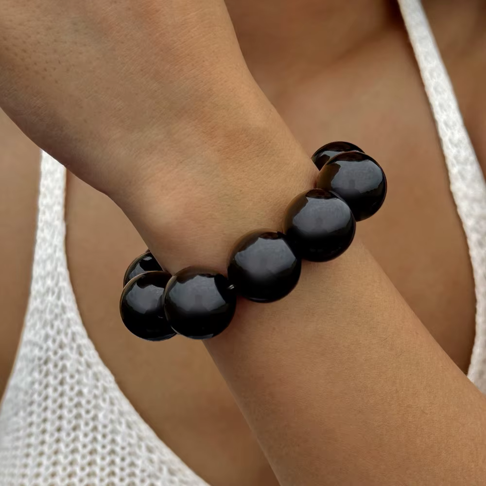 Bracelet bohème ethnique coloré en acrylique pour femmes, grandes perles, personnalité exagérée, bijoux de plage d'été, accessoires cadeaux