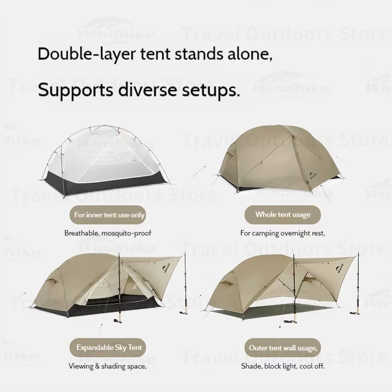 Natureifa-Tente de camping UL Mongar pour 1 à 2 personnes