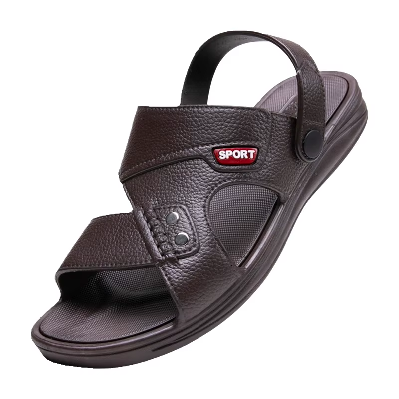 Sandales en caoutchouc pour hommes, pantoufles à porter de deux façons, été, extérieur, conduite, semelle épaisse, antidérapantes, confortables, chaussures de plage décontractées