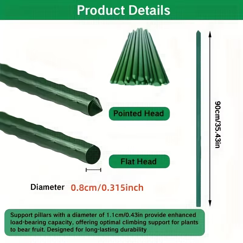 Un total de 64 accessoires pour supports de jardin (28 poteaux + 14 tuyaux de connexion + 18 boucles à ressort + 4 fourches en A) pour support de plantes et de fleurs H0983-57