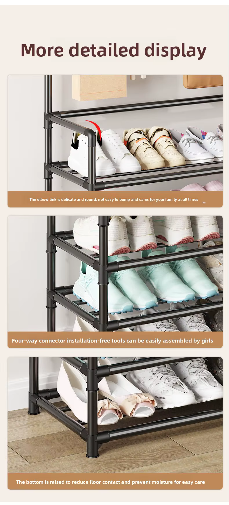 Étagère à chaussures multicouche montée sur porte