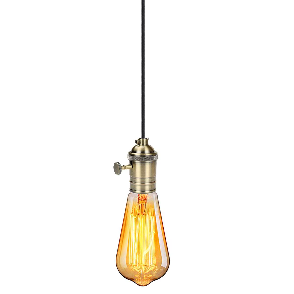 Douille de lampe rétro en cuivre avec interrupteur E26 E27 Edison
