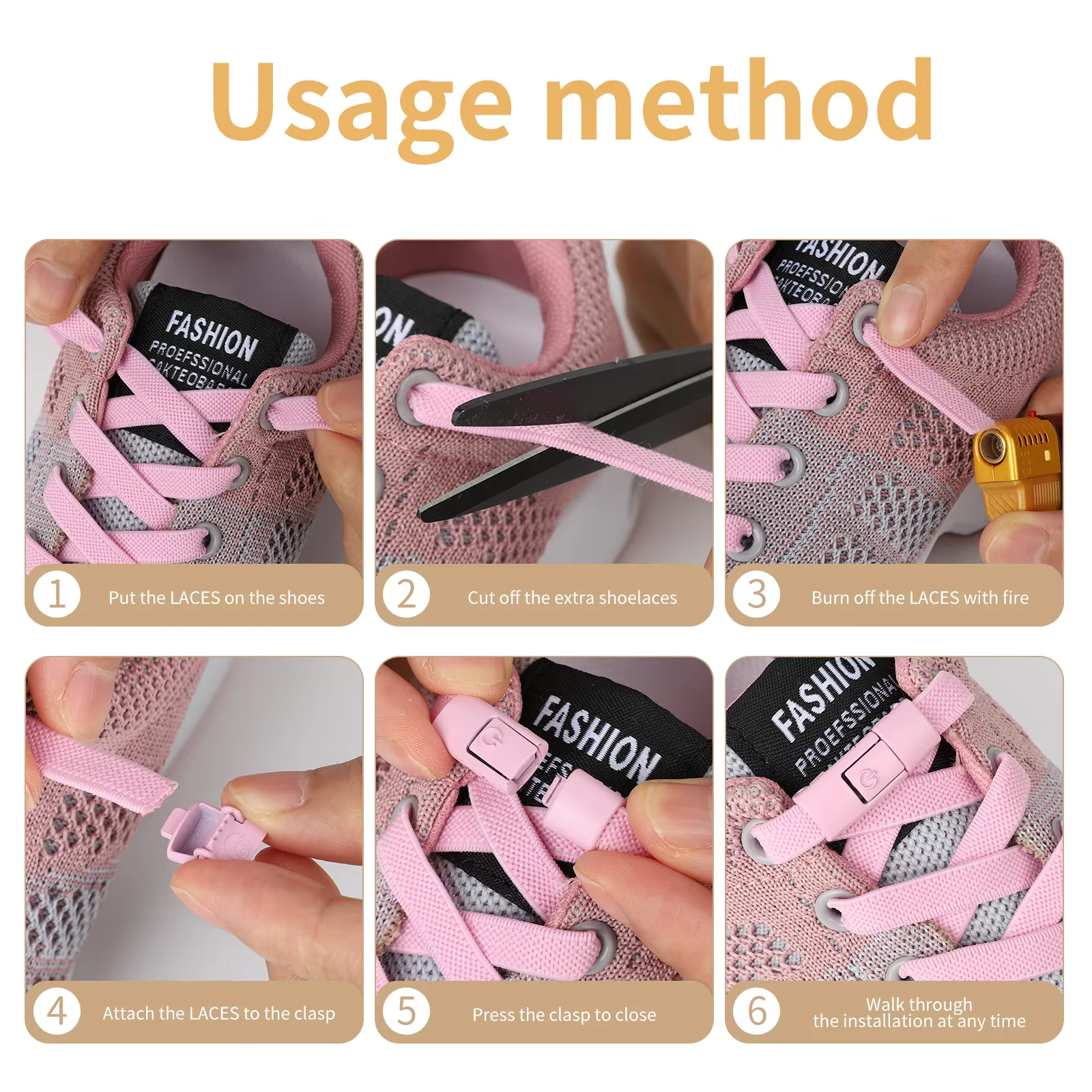 Lacets artificiel astiques Sans Attaches pour Chaussures