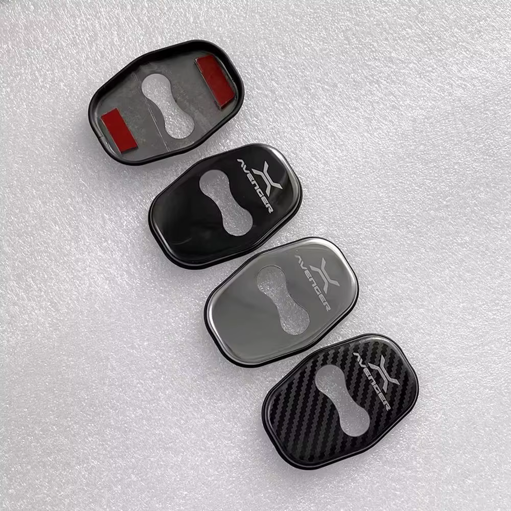 Accessoires pour Jeep Avenger 2023 2024, couvre-boucle de porte intérieure, autocollants de garniture, pièces automobiles en Fiber de carbone noire