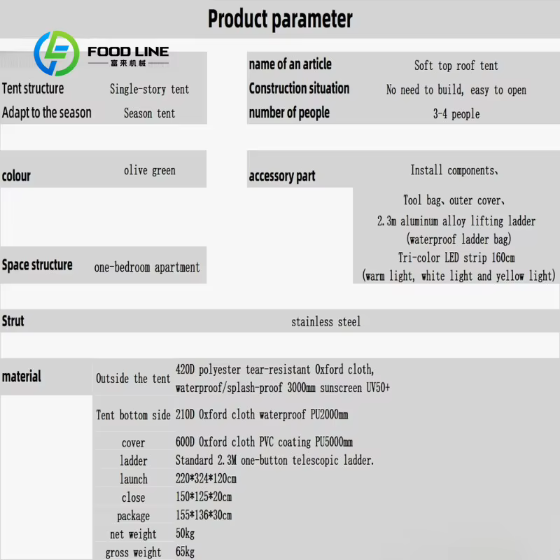 Tente de toit personnalisée pour voiture - Imperméable