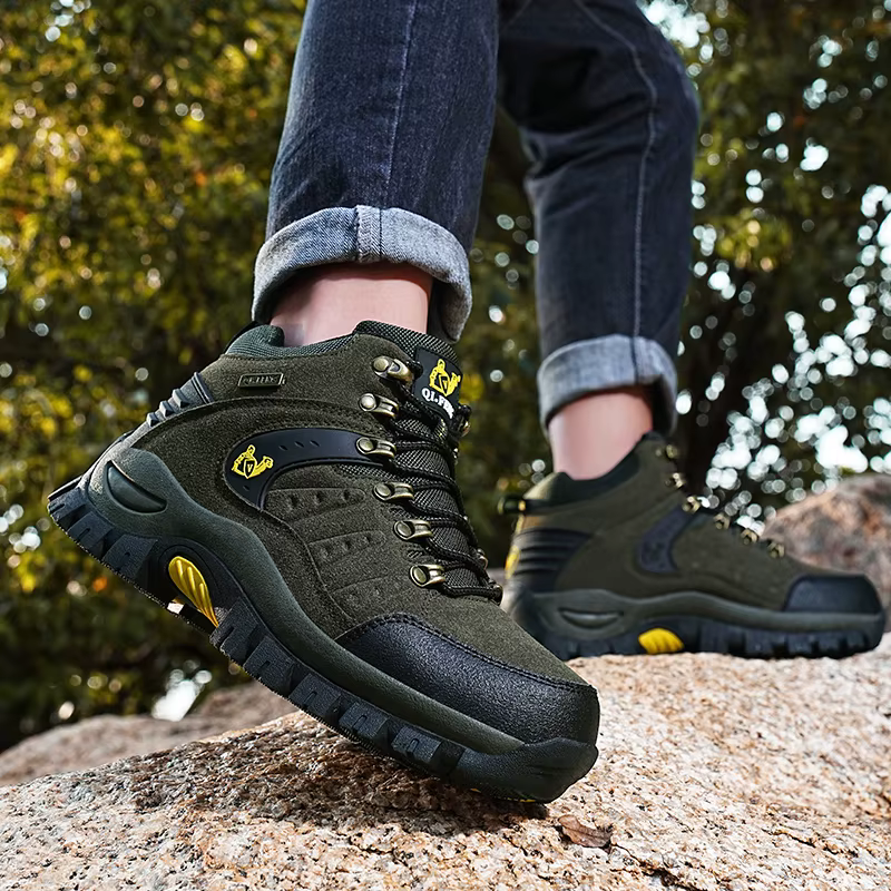 Chaussures de randonnée hommes PU Camping en plein air Anti-collision chaussure d'escalade à lacets escalade Trekking baskets