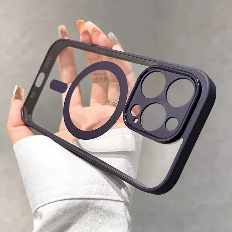 Coque acrylique transparente originale avec Charge sans fil, étui magnétique Transparent pour iPhone 13 12 11 16 15 14 Pro Max Plus Magsafe