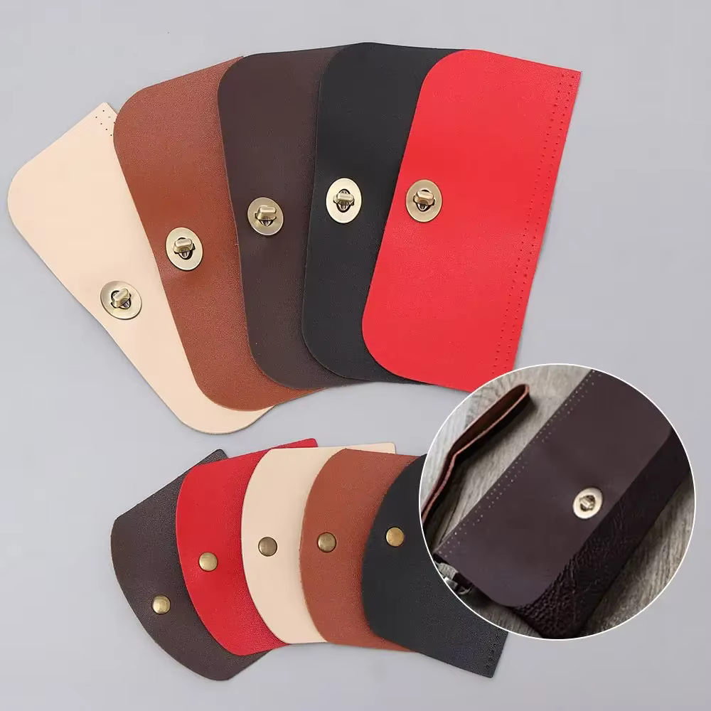 Pièces de sac bricolage fait à la main en cuir PU rabat matériel sac rabat couverture pour sac tricoté