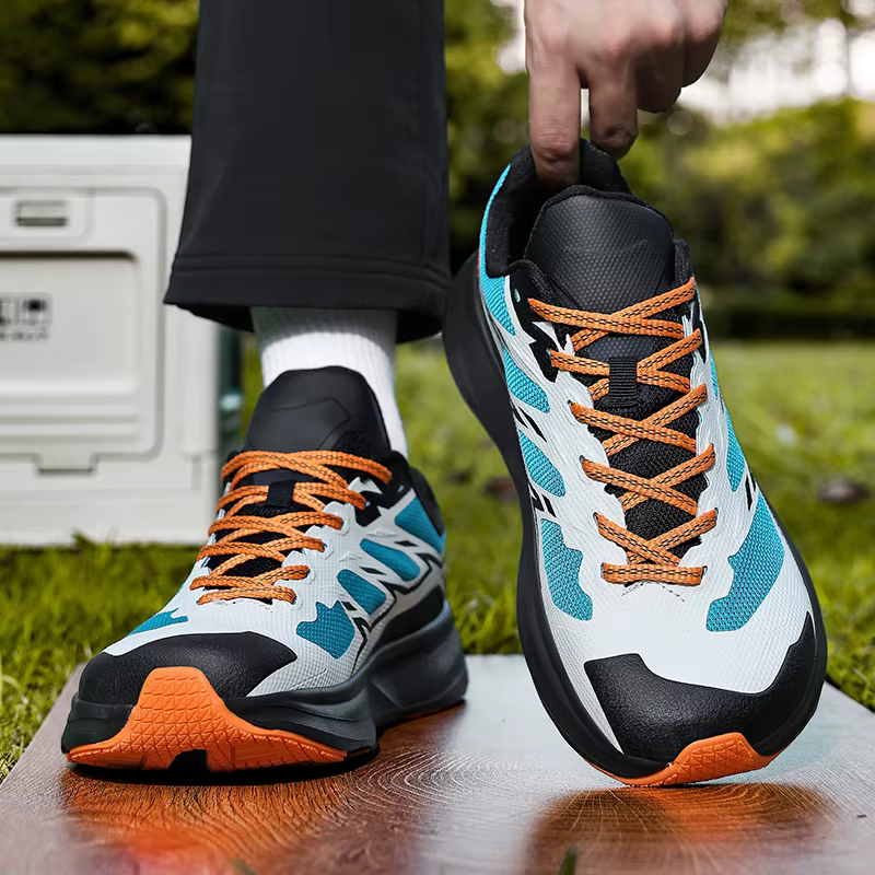 Chaussures de sport confortables et respirantes pour hommes, à lacets, pour le travail quotidien et la course à pied, semelle légère et élastique