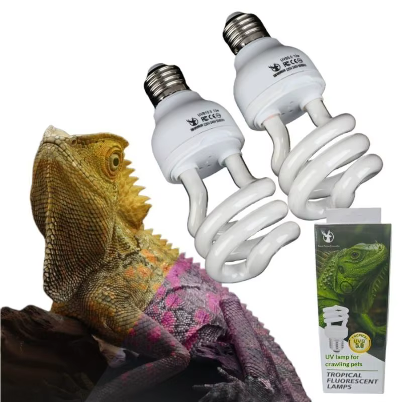 1 pièces 13W/26W rayons UV économie d'énergie Terrarium lumière de se prélasser 5.0 10.0 UVB lampe pour Reptile tortue lézard serpent Reptiles lampes chauffantes