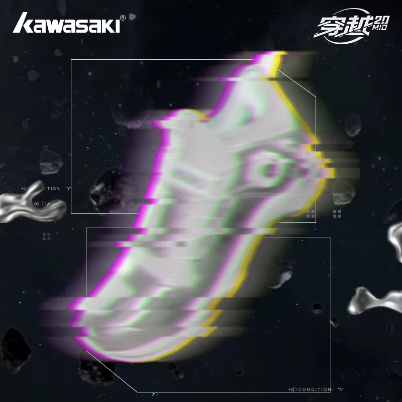 Kawasaki CROSS SPACE MID 2.0 chaussures de Badminton amélioré absorbant les chocs bouton automatique chaussures de Sport professionnelles hommes 2024 nouveau