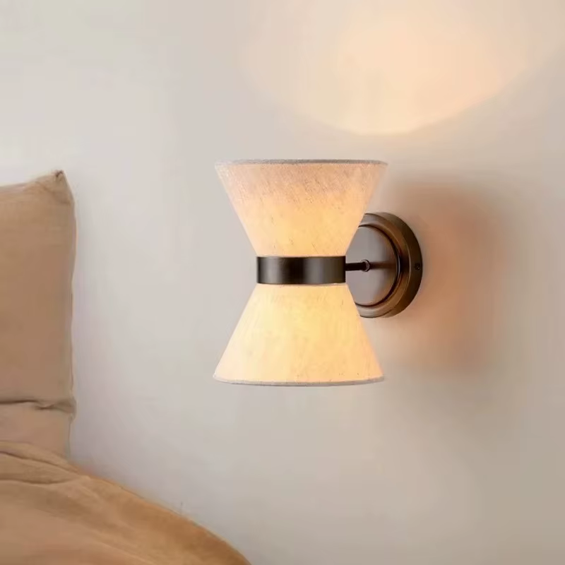 Lampe murale en tissu LED simple de style rétro japonais