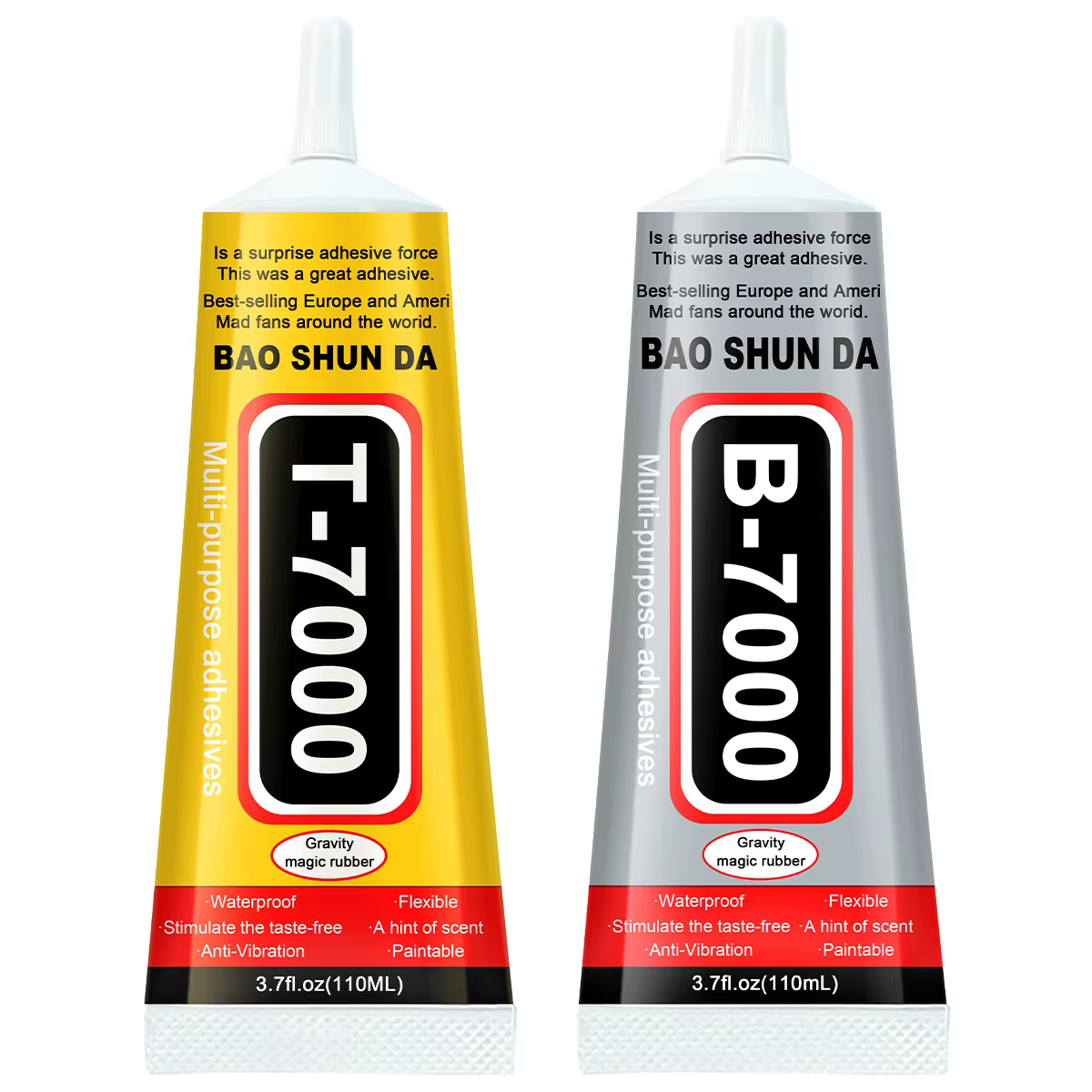 Adhésif transparent B7000, adhésif noir T7000, colle spéciale pour la réparation des chaussures Convient aux chaussures en cuir, baskets, chaussures en mesh, talons hauts, chaussures en toile et matér