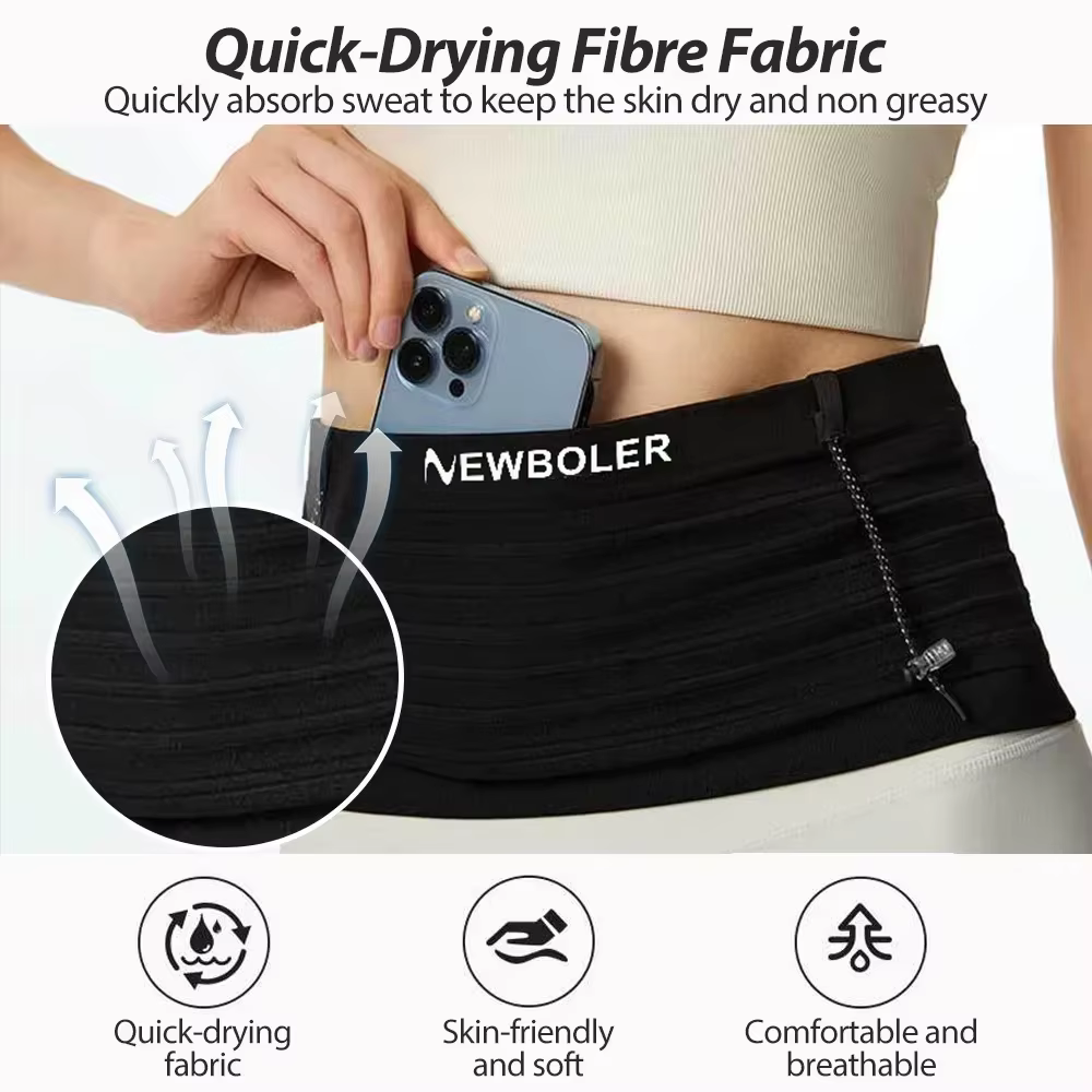 NEWBOLER sac de taille de course hommes femmes Invisible Trail course ceinture hydratation taille Pack support pour téléphone gymnase Fitness Marathon