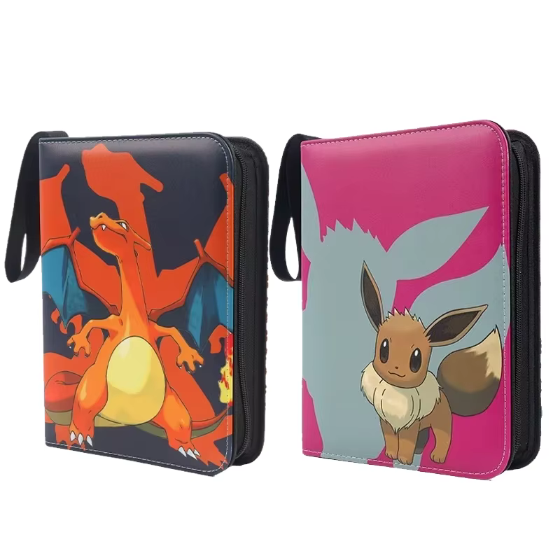 Sac de rangement pour cartes Pokémon, figurines d'anime, album photo, album de collection, feuilles mobiles, fermeture éclair en PU, pour fans de Game King, pack de cartes Pikachu, jouets