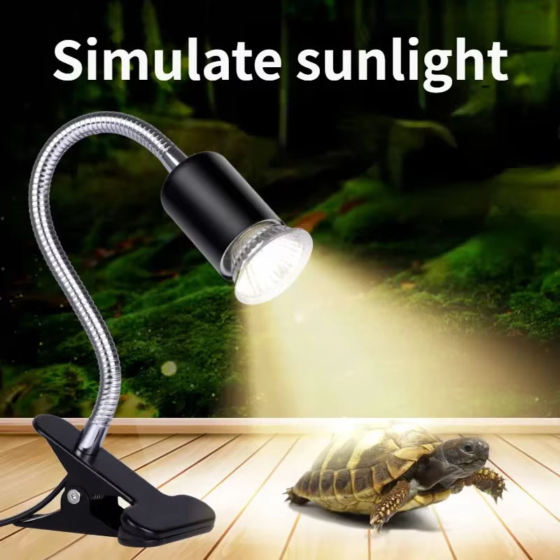 Ampoule halogène 50W incluse lampe chauffante pour reptiles lampes chauffantes réglables pour réservoir d'aquarium à col de cygne pour Terrarium de serpent de lézard de tortue