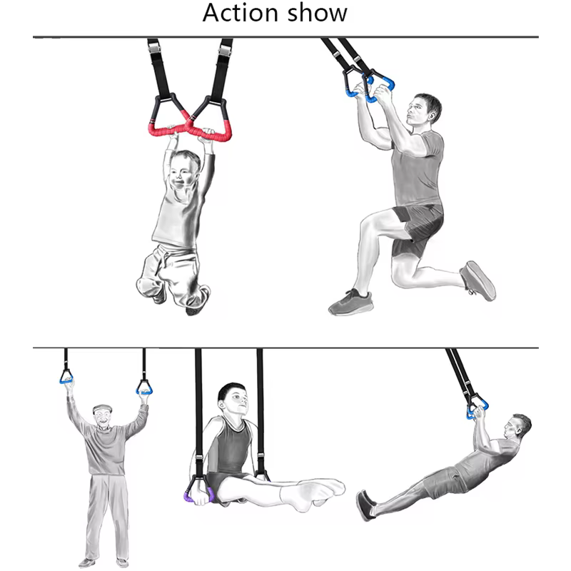 Ensemble d'anneaux de gymnastique réglables pour enfants, équipement d'entraînement physique à domicile, renforcement des côtes, entraînement fongique