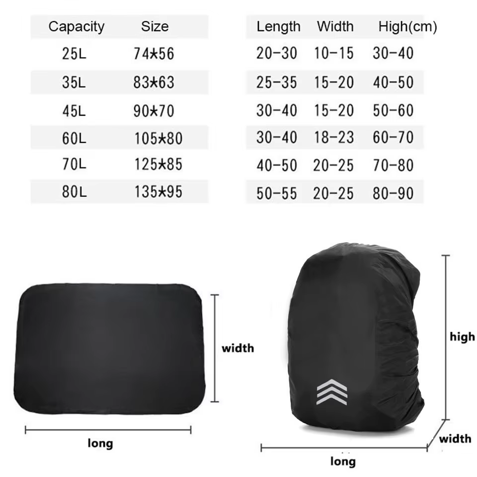 25-60L sac à dos housse de pluie en plein air alpinisme cyclisme randonnée sac à dos