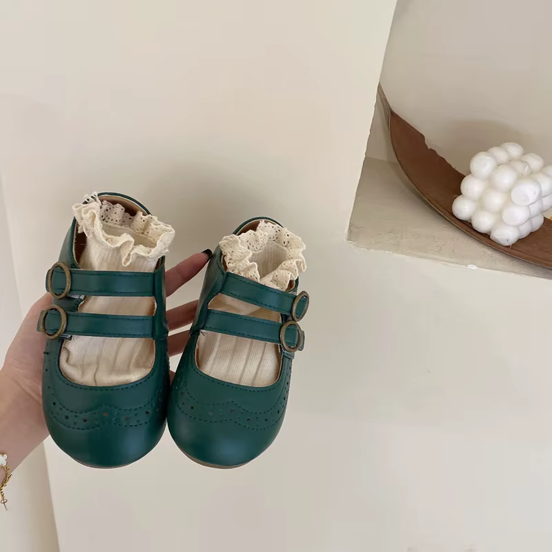 Chaussures en cuir souples coordonnantes pour filles, chaussures polyvalentes pour enfants, chaussures de princesse rétro, chaussures astronomiques pour enfants, Mary Janes, printemps, automne, nouvea